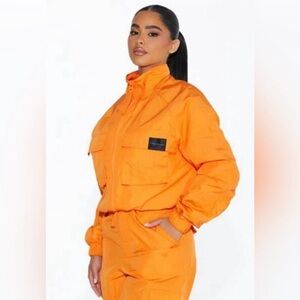 NWOT Naked Wardrobe Windbreaker Cropped Jacket in Black